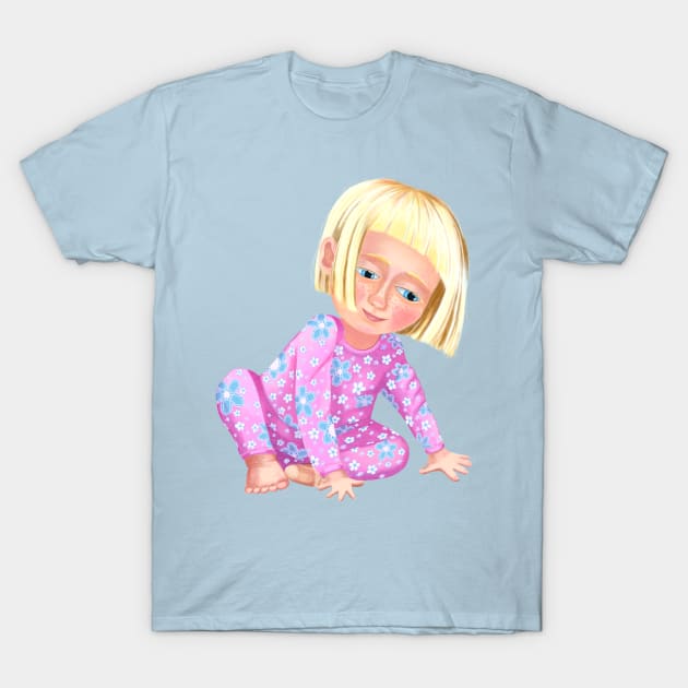 Cute Little Girl T-Shirt by JakoRila